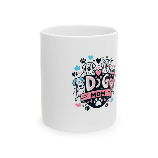 Dog Mom Ceramic Mug - Perfect Gift for Pet Lovers, Personalized Dog Mug, Coffee Cup for Dog Moms, Paw Print Mug, Cute Dog Lover Gift