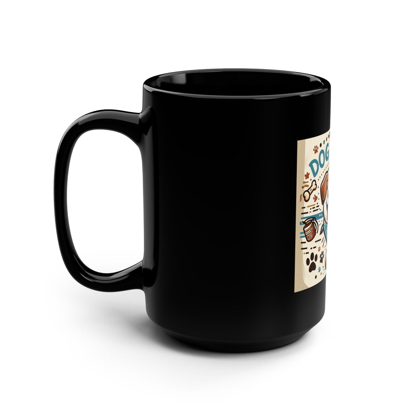 Dog Dad Black Mug, 15oz | Perfect for Dog Lovers, Pet Owners, Birthday Gifts, Father's Day, Unique Coffee Cups