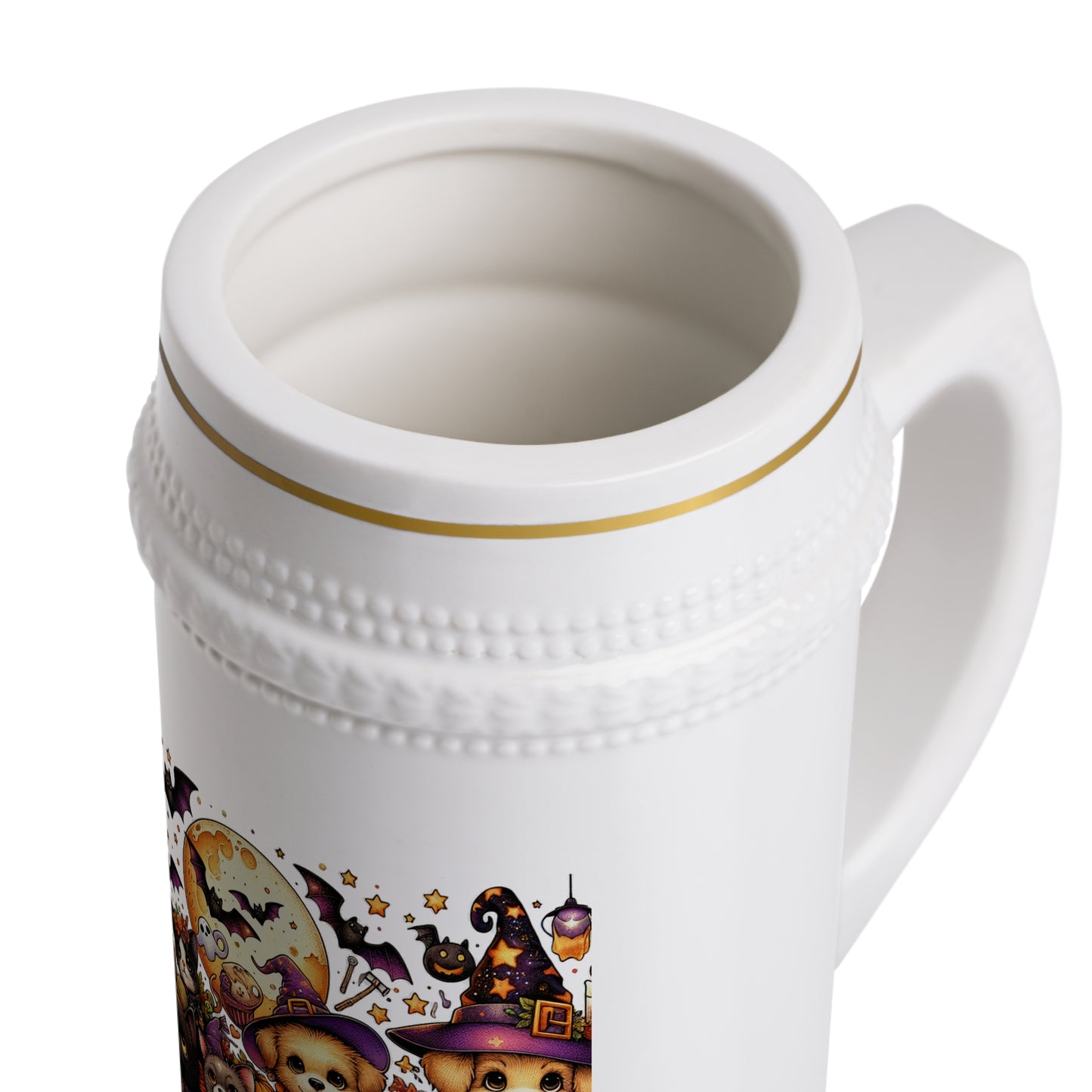 Adorable Halloween Stein Mug - Perfect for Fall Celebrations, Sipping Beverages, and Festive Decor, Halloween Gift, Teddy Bear Design