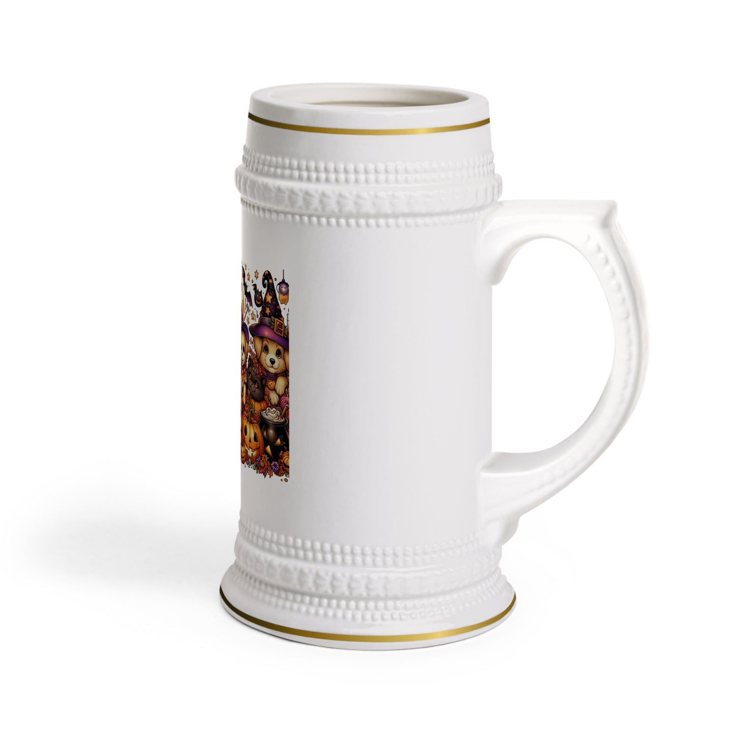 Adorable Halloween Stein Mug - Perfect for Fall Celebrations, Sipping Beverages, and Festive Decor, Halloween Gift, Teddy Bear Design