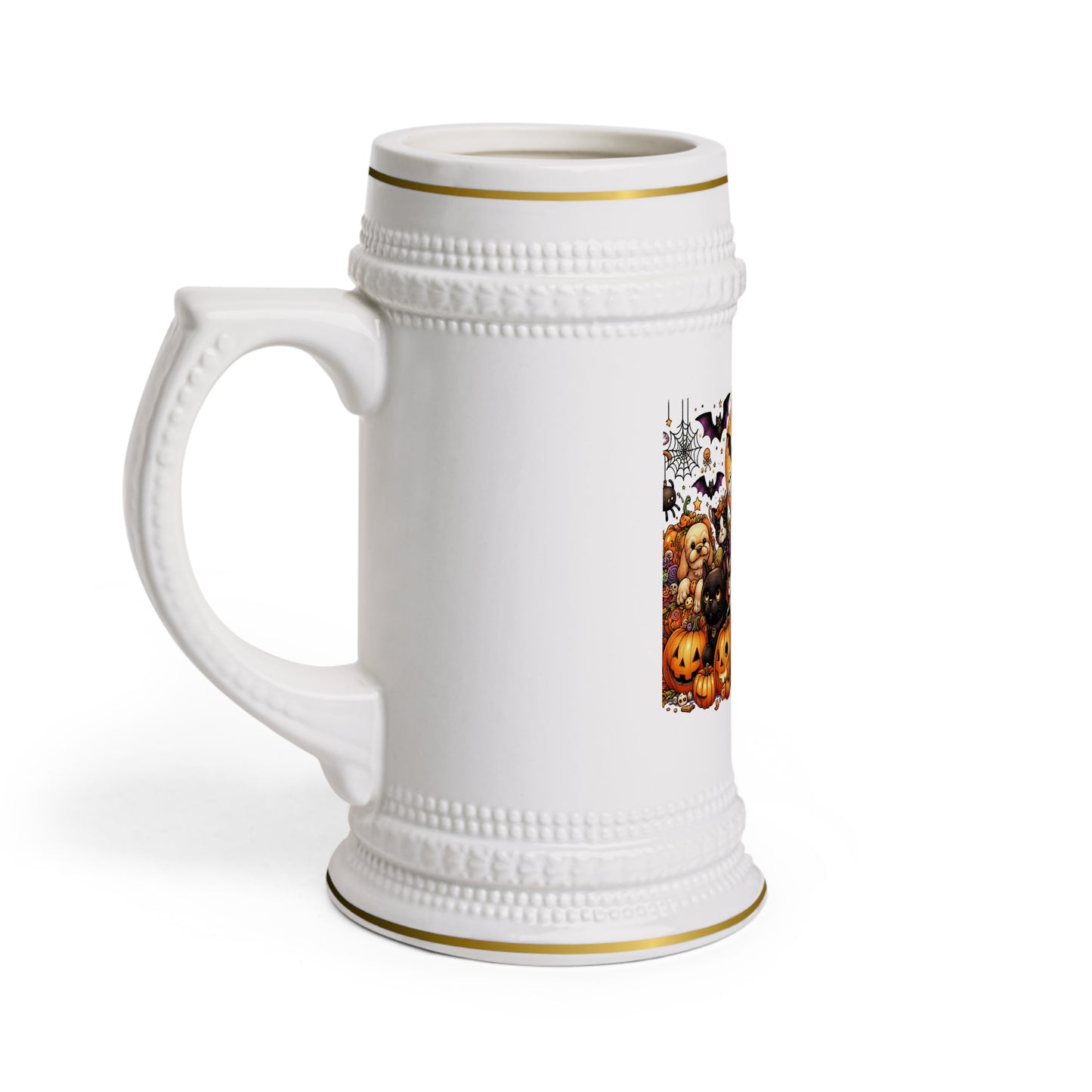 Adorable Halloween Stein Mug - Perfect for Fall Celebrations, Sipping Beverages, and Festive Decor, Halloween Gift, Teddy Bear Design
