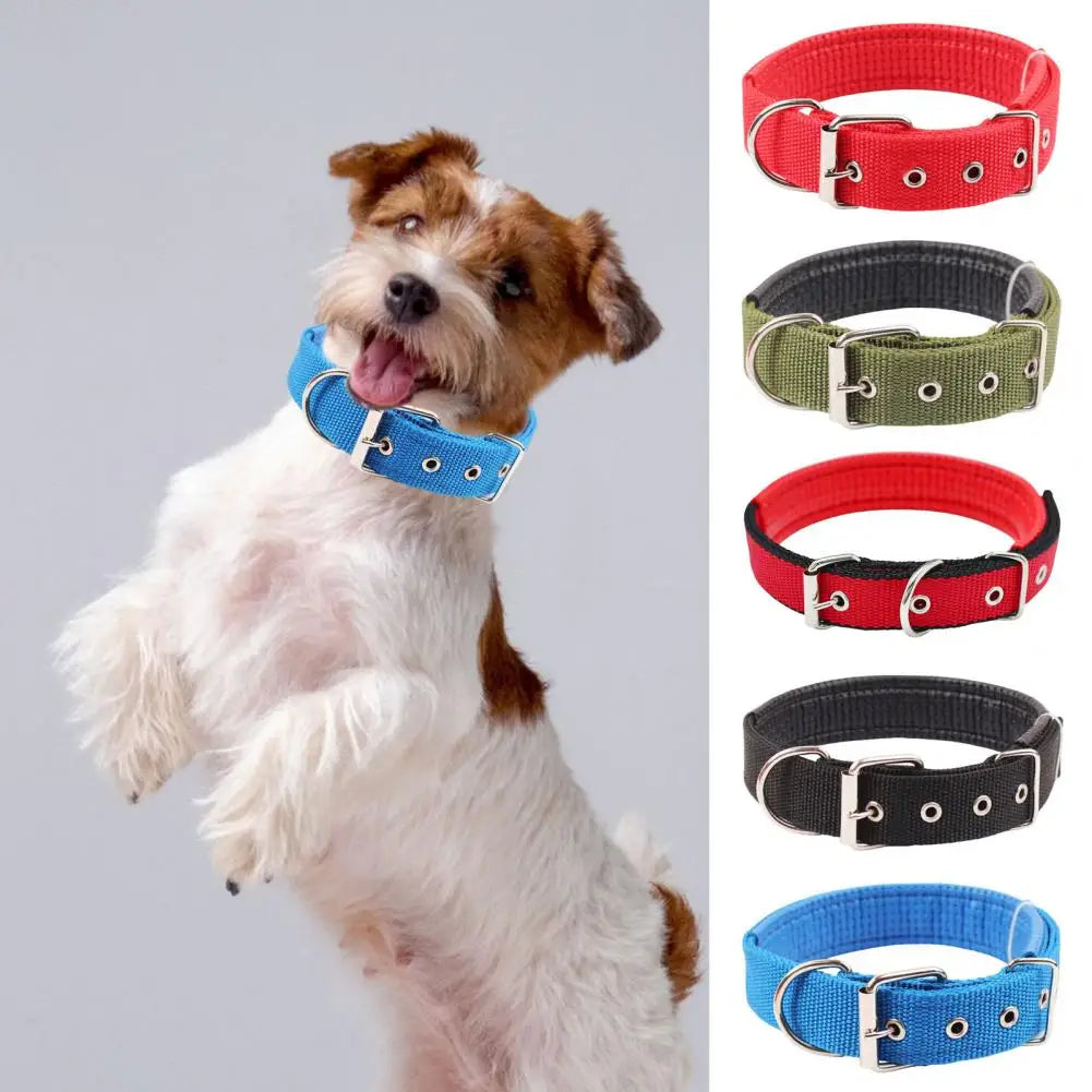 Dog Collars,Nylon,Adjustable Dog Neck Circle,Long-lasting Pet Neck Strap,with Traction Ring,Teddy Keji Pitbull,Pet Supplies