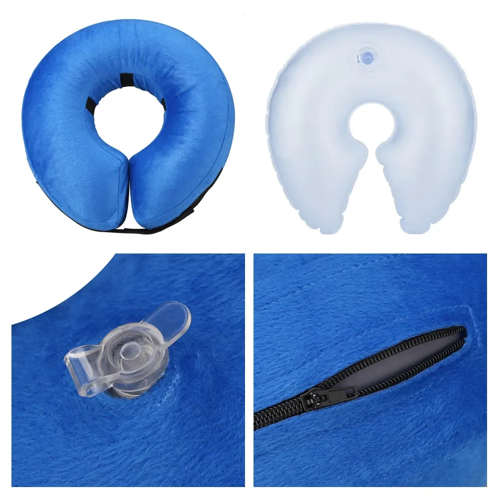 Dog Collar After Surgery Protective Inflatable Soft Blow Up Collar For Pet Recovery for Small Medium Large Dogs Cats Drink Eat