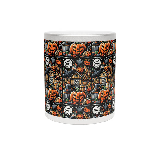 Halloween-Themed Metallic Mug, Spooky Pumpkin and Ghost Design, Perfect for Fall Decor, Gift for Halloween Lovers, Seasonal Drinkware, [...]