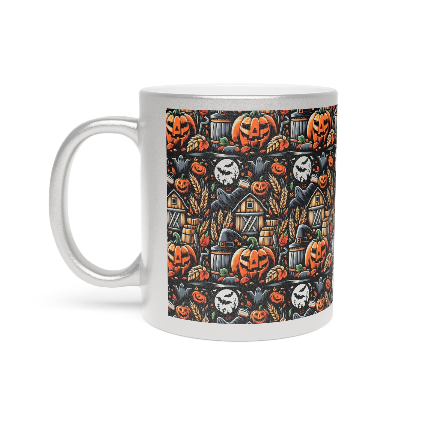 Halloween-Themed Metallic Mug, Spooky Pumpkin and Ghost Design, Perfect for Fall Decor, Gift for Halloween Lovers, Seasonal Drinkware, [...]