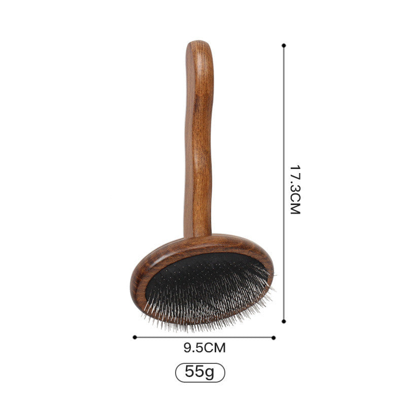 Solid Wood Pet Hair Remover - Natural Grooming Comb