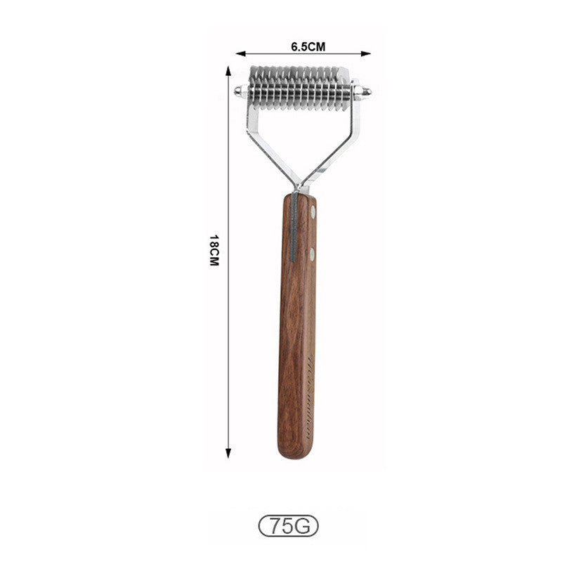 Solid Wood Pet Hair Remover - Natural Grooming Comb