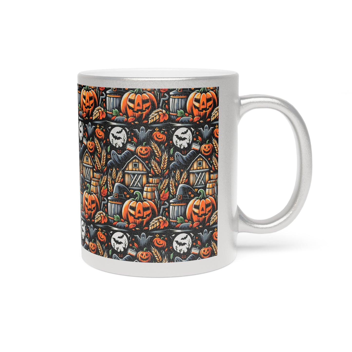 Halloween-Themed Metallic Mug, Spooky Pumpkin and Ghost Design, Perfect for Fall Decor, Gift for Halloween Lovers, Seasonal Drinkware, [...]
