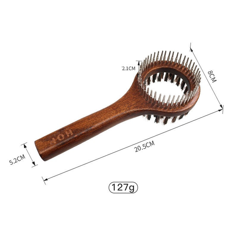 Solid Wood Pet Hair Remover - Natural Grooming Comb