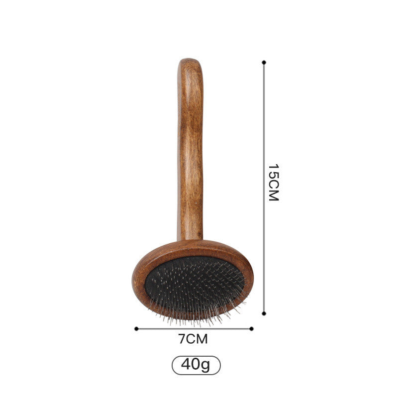 Solid Wood Pet Hair Remover - Natural Grooming Comb