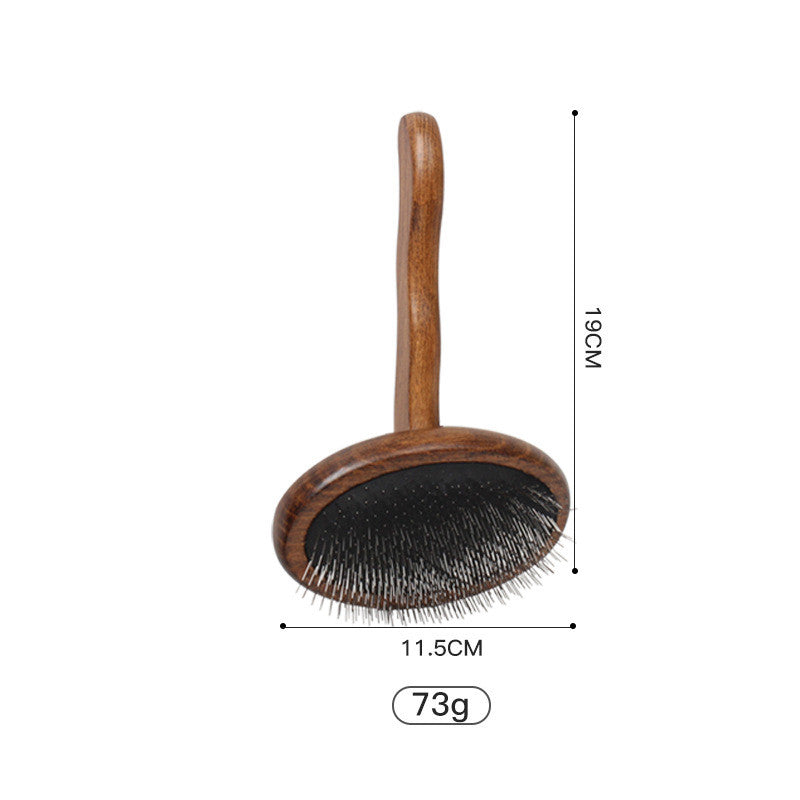 Solid Wood Pet Hair Remover - Natural Grooming Comb